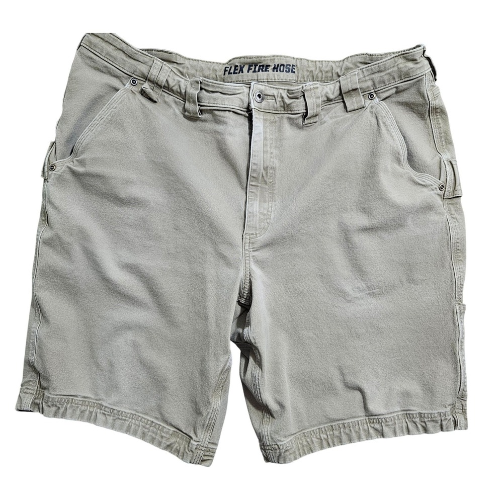 Duluth Trading Co Men Flex FireHose Cargo Work Short Khaki Tan Size 42 11 Inseam